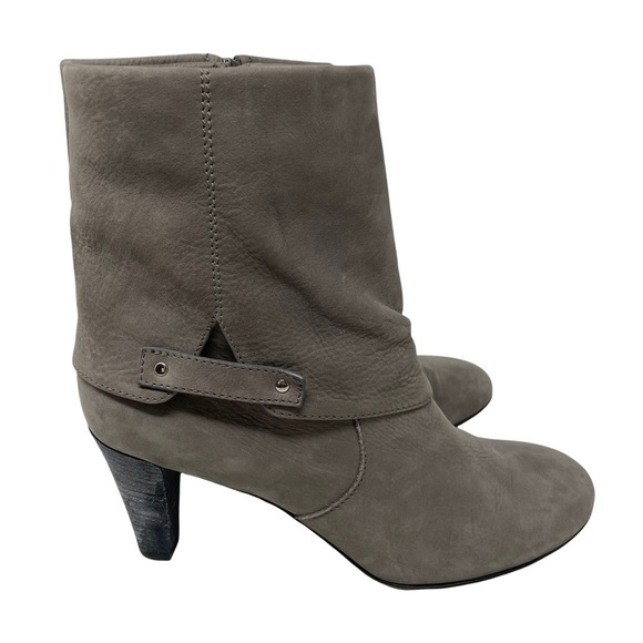 Theory Gray Nubuck Leather Ankle Zip Booties Size 40 US 10 - Picture 3 of 13